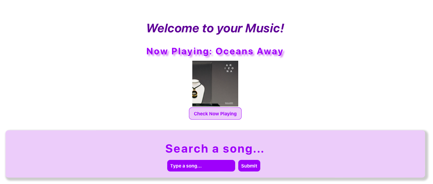 Screenshot of Spotify API Music App